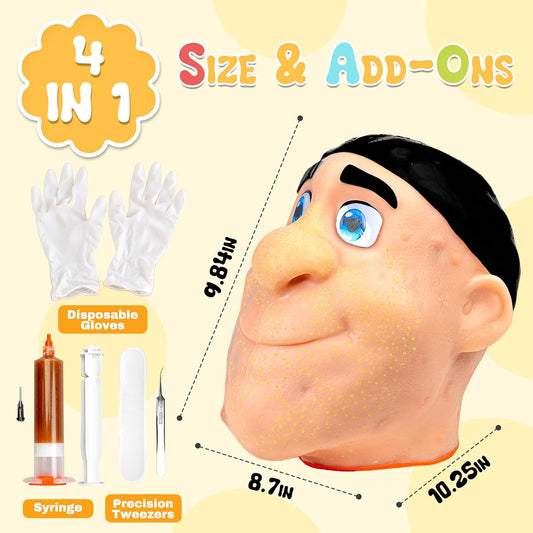 Realistic Acne Popping Stress Relief Toy - Big Head Pimple Squeezer For Anxiety Relief