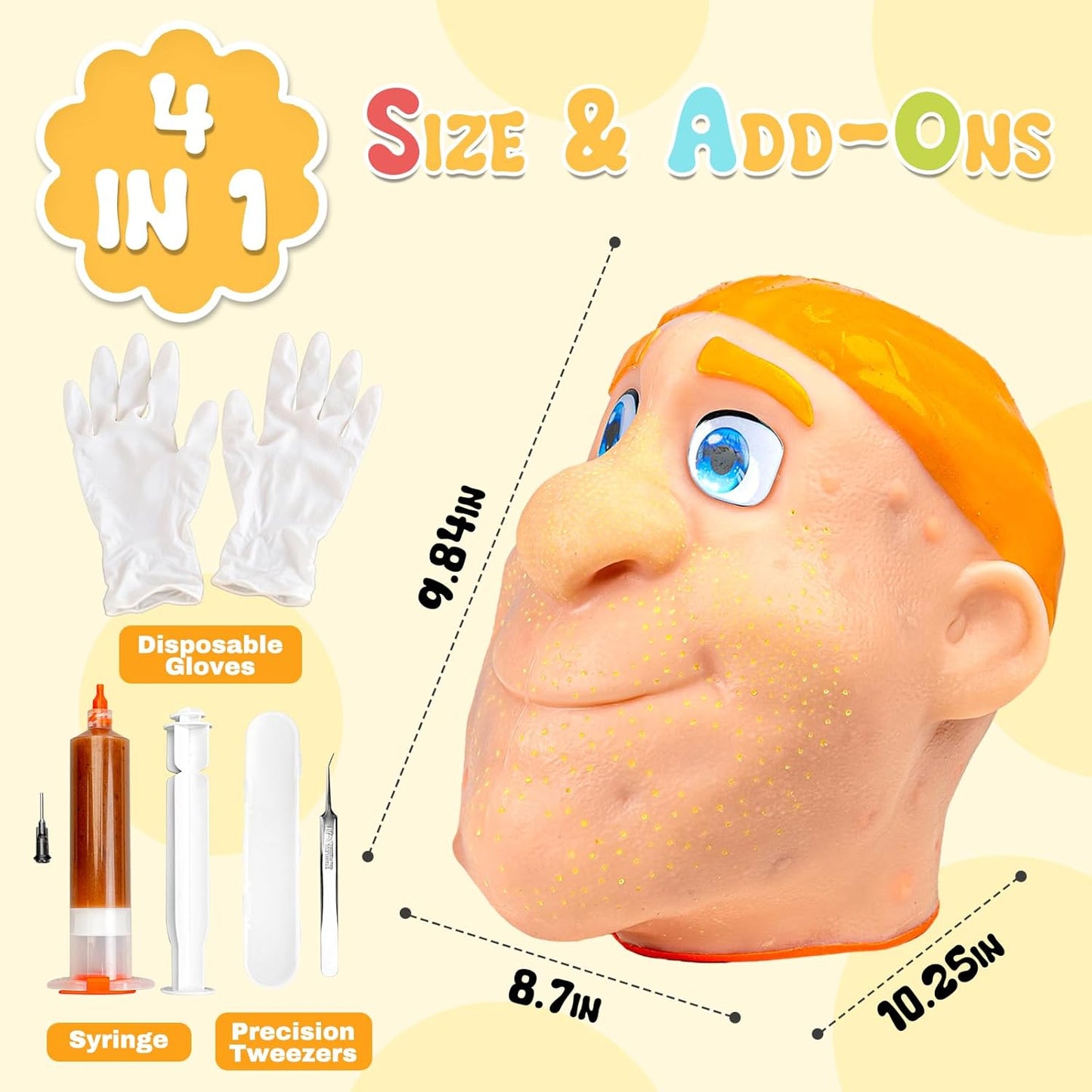 Realistic Acne Popping Stress Relief Toy - Big Head Pimple Squeezer For Anxiety Relief