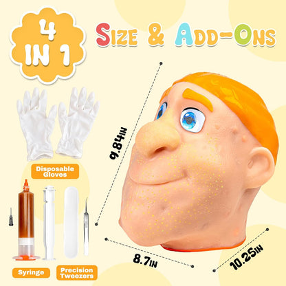 Realistic Acne Popping Stress Relief Toy - Big Head Pimple Squeezer For Anxiety Relief
