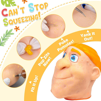 Realistic Acne Popping Stress Relief Toy - Big Head Pimple Squeezer For Anxiety Relief